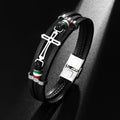 Bracelet en Cuir Croix : Foi Robuste & Dévotion Élégante pour le Quotidien