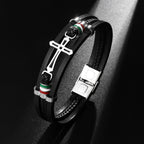 Bracelet en Cuir Croix : Foi Robuste & Dévotion Élégante pour le Quotidien