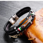 Bracelet en Cuir Croix : Foi Robuste & Dévotion Élégante pour le Quotidien