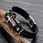 Bracelet en Cuir Croix : Foi Robuste & Dévotion Élégante pour le Quotidien