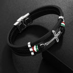 Bracelet en Cuir Croix : Foi Robuste & Dévotion Élégante pour le Quotidien