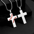 Collar Cruz de Costura de Béisbol: Devoción Atlética y Cita Inspiradora
