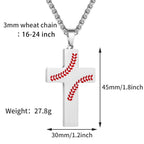 Collar Cruz de Costura de Béisbol: Devoción Atlética y Cita Inspiradora