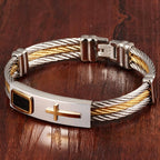 Pulsera de Cable Cruzada Multicolor: Estilo Inspirado en la Fe y Devoción Duradera