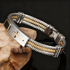 Pulsera de Cable Cruzada Multicolor: Estilo Inspirado en la Fe y Devoción Duradera