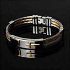 Pulsera de Cable Cruzada Multicolor: Estilo Inspirado en la Fe y Devoción Duradera