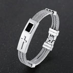 Pulsera de Cable Cruzada Multicolor: Estilo Inspirado en la Fe y Devoción Duradera