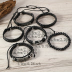 Set de 6 Pulseras de Cuero de Inspiración Religiosa: Devoción y Expresión con Estilo