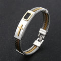 Pulsera de Cable Cruzada Multicolor: Estilo Inspirado en la Fe y Devoción Duradera
