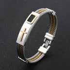 Pulsera de Cable Cruzada Multicolor: Estilo Inspirado en la Fe y Devoción Duradera