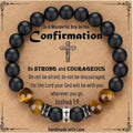 Pulsera con Cruz de Ojo de Tigre, Ónix Negro y Circonitas - Acero Inoxidable Acentuado