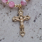 Pulsera de Rosario de Cuentas de Ágata Roja Rosa: Devoción y Elegancia Celestial
