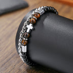 Bracelet Œil de Tigre et Onyx Noir : Identité dictée par la foi et dévotion intemporelle
