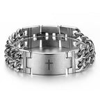 Pulsera Cruz y Oración: Texto Sagrado y Moda Atrevida