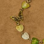 Chapelet et bracelet Cœur vert et papillon : Dévotion et spiritualité artistique
