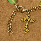 Chapelet et bracelet Cœur vert et papillon : Dévotion et spiritualité artistique