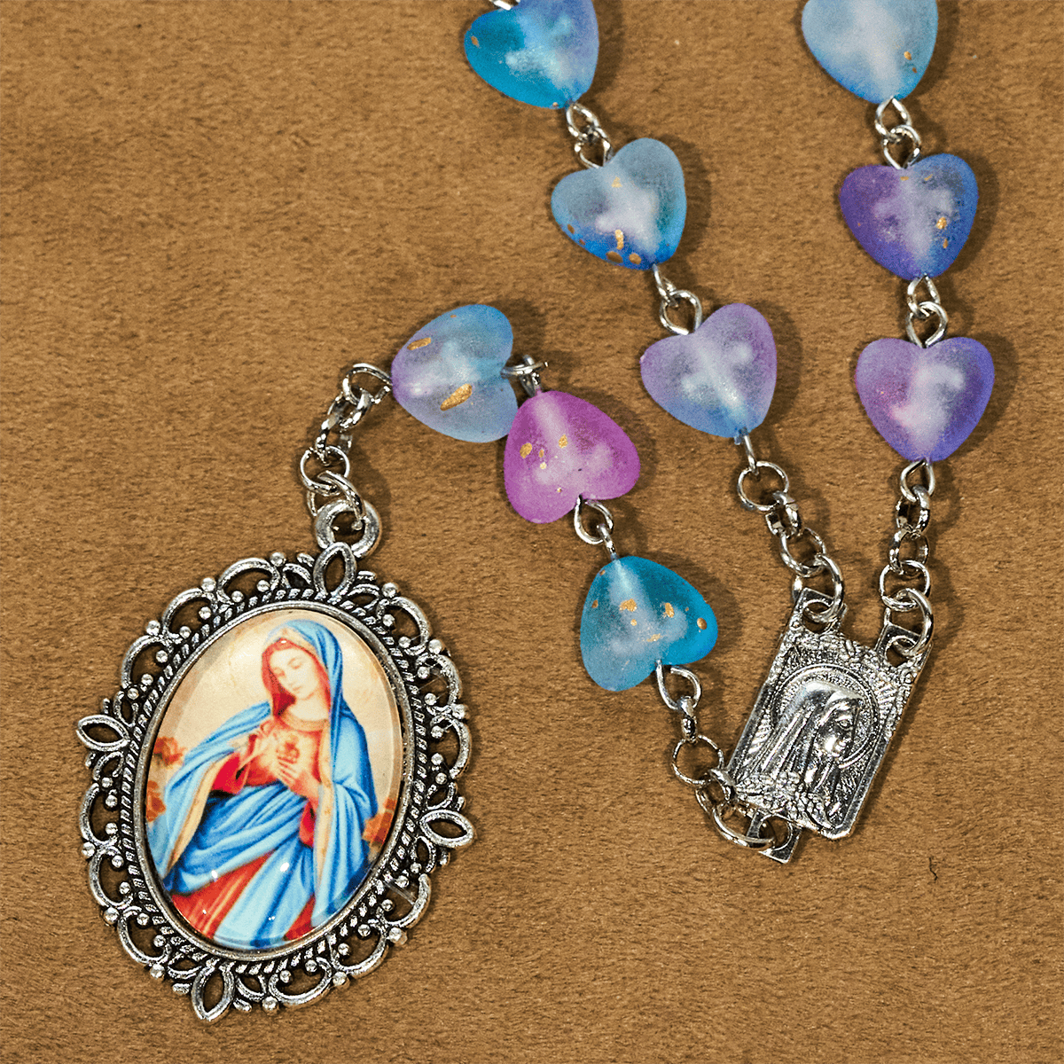 Rosario y pulsera Corazón Azul y Mariposa: Devoción y espiritualidad artística