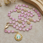 Chapelet et bracelet Cœur rose et papillon : Dévotion et spiritualité artistique