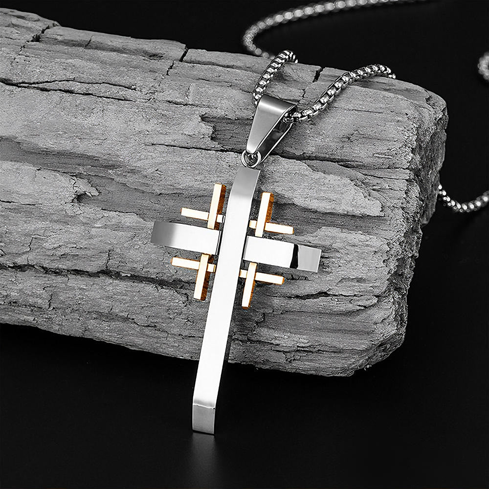 Collier Pendentif Croix Géométrique : Foi Moderne & Dévotion Stylée