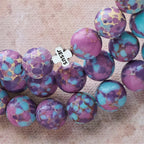 Bracelet Chapelet en Fil de Mémoire Jaspe Impérial Violet avec Crucifix Émaillé