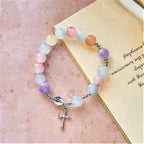 Bracelet de prière Notre-Dame en perles UV changeant de couleur Pastel Glow