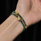 Pulsera de rosario de alambre de memoria de ágata de hierba acuática: tierna devoción para los momentos cotidianos