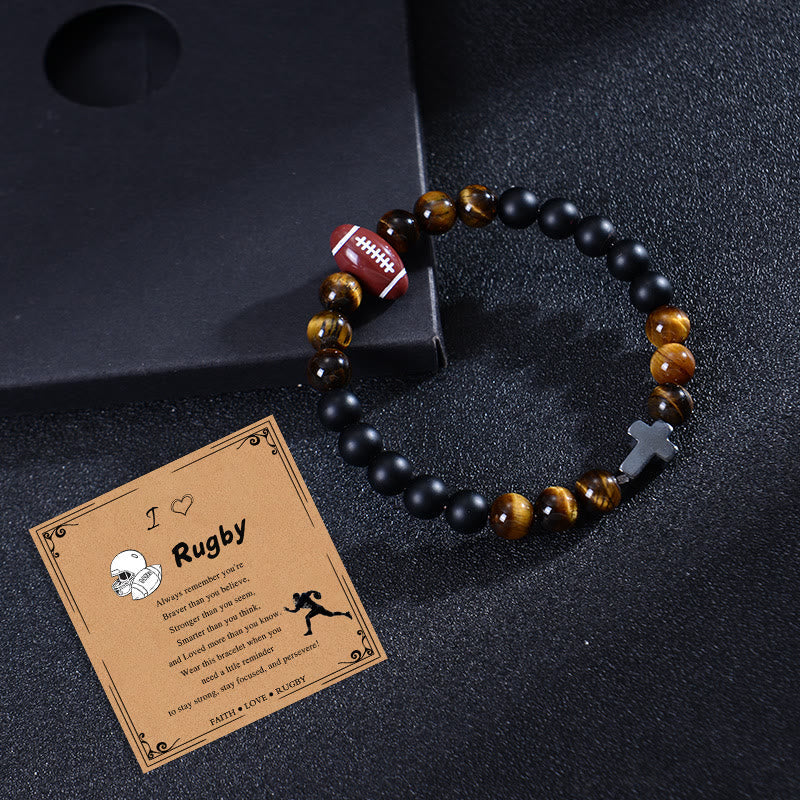 Pulsera deportiva de ojo de tigre y mate: Recordatorio constante de fuerza para la vida diaria