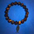 Pulsera con cambio de color y colgante Ichthus de piedra luminosa en forma de llama