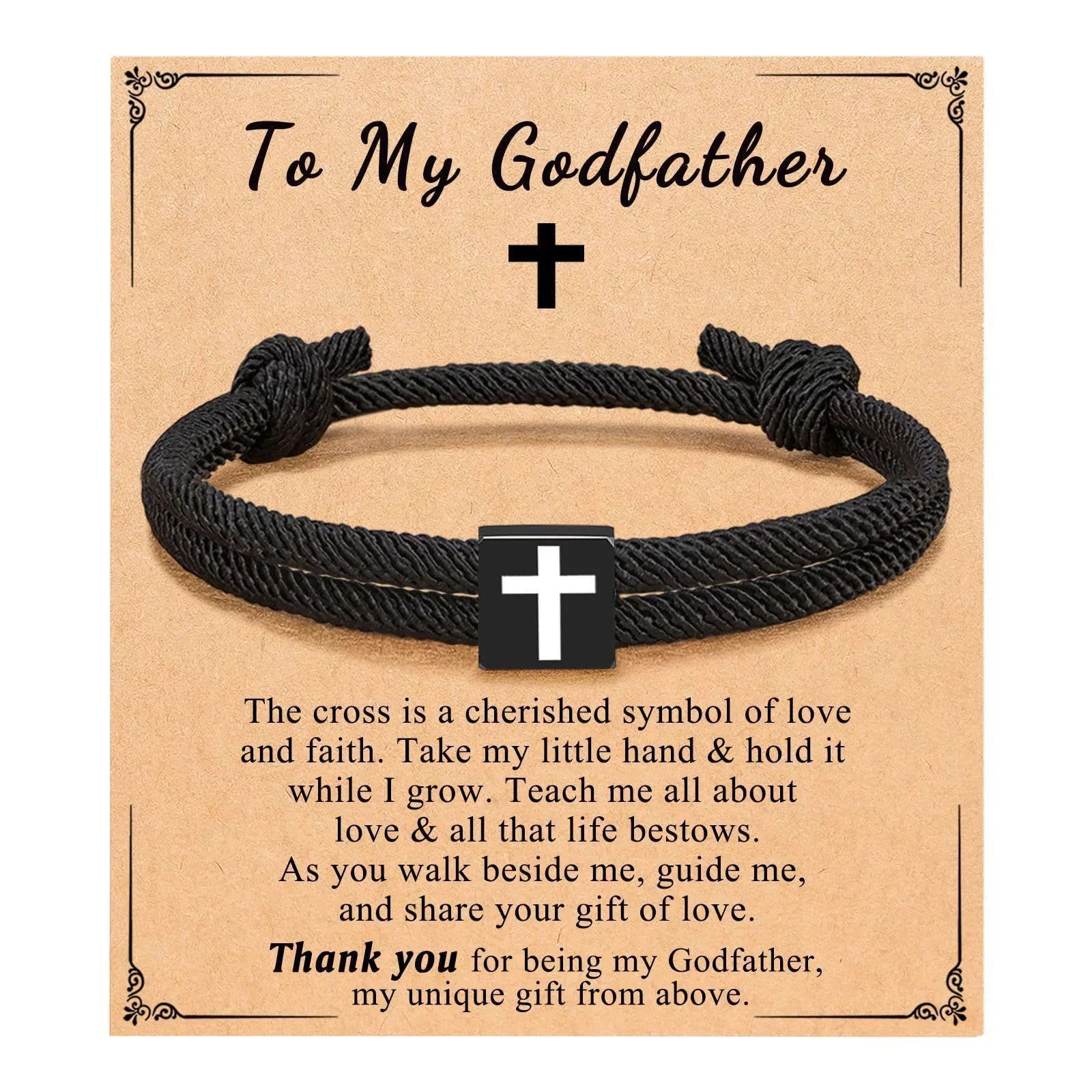 Milano Rope Cross Bracelet with Gift Card: Thoughtful Blessing for Baptism & Milestones