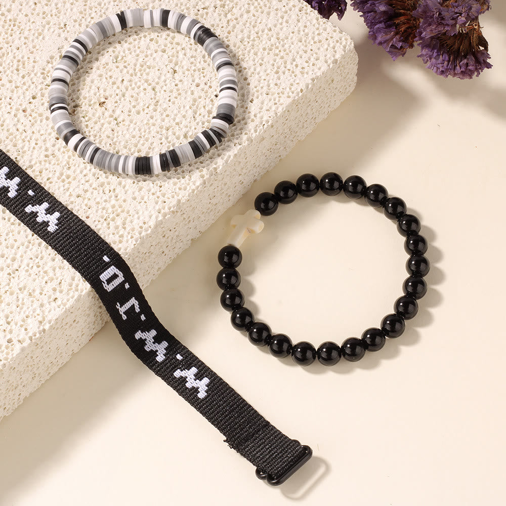 Pulsera con mensaje de fe y cruz con tarjeta WWJD: recuerdo listo para regalar