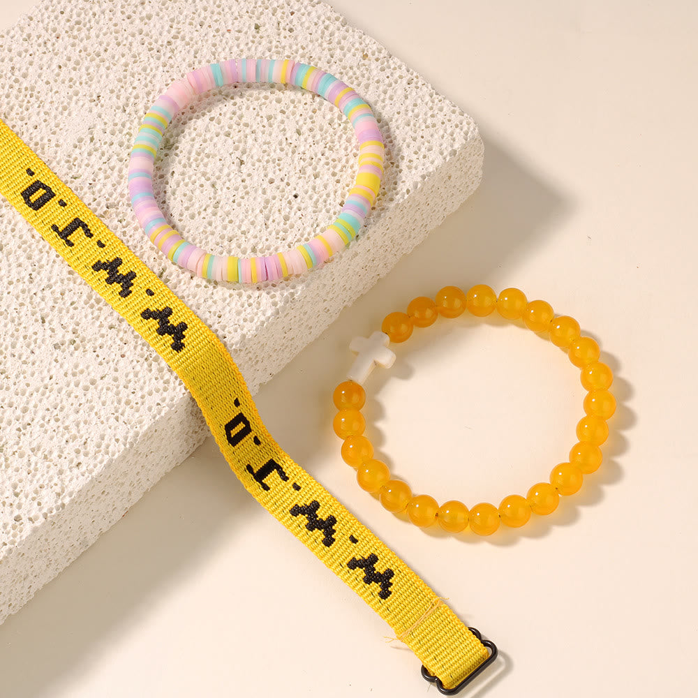Pulsera con mensaje de fe y cruz con tarjeta WWJD: recuerdo listo para regalar