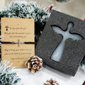 Set de pulsera de cruz y cruz de ángel de la guarda: un recordatorio táctil de fe para cada momento del día