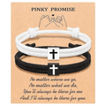 Bracelet croix en corde Milano avec carte-cadeau : bénédiction attentionnée pour les baptêmes et les étapes importantes