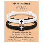 Bracelet croix en corde Milano avec carte-cadeau : bénédiction attentionnée pour les baptêmes et les étapes importantes