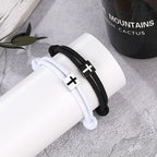Bracelet croix en corde Milano avec carte-cadeau : bénédiction attentionnée pour les baptêmes et les étapes importantes