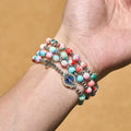 Bracelet chapelet 6 mm fluorescent UV pastel : Couleurs pastel et dévotion illuminée