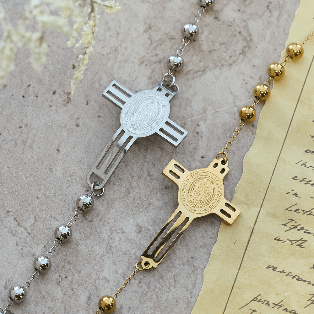 Bracelet de perles « Grâce » : Breloque Croix pour de doux rappels