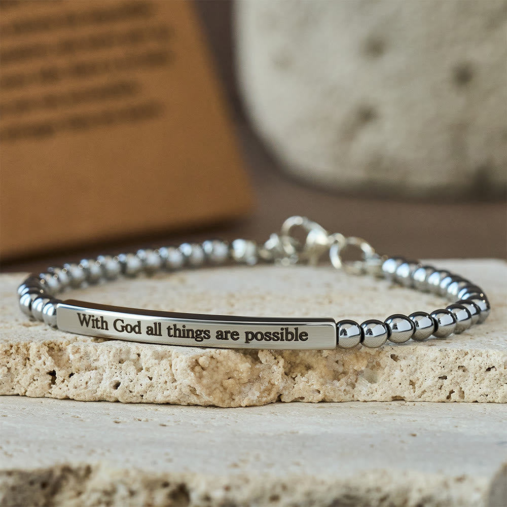 Bracelet Matthieu 19:26 & Psaume 46:5 (allemand) : un rappel discret de la présence divine