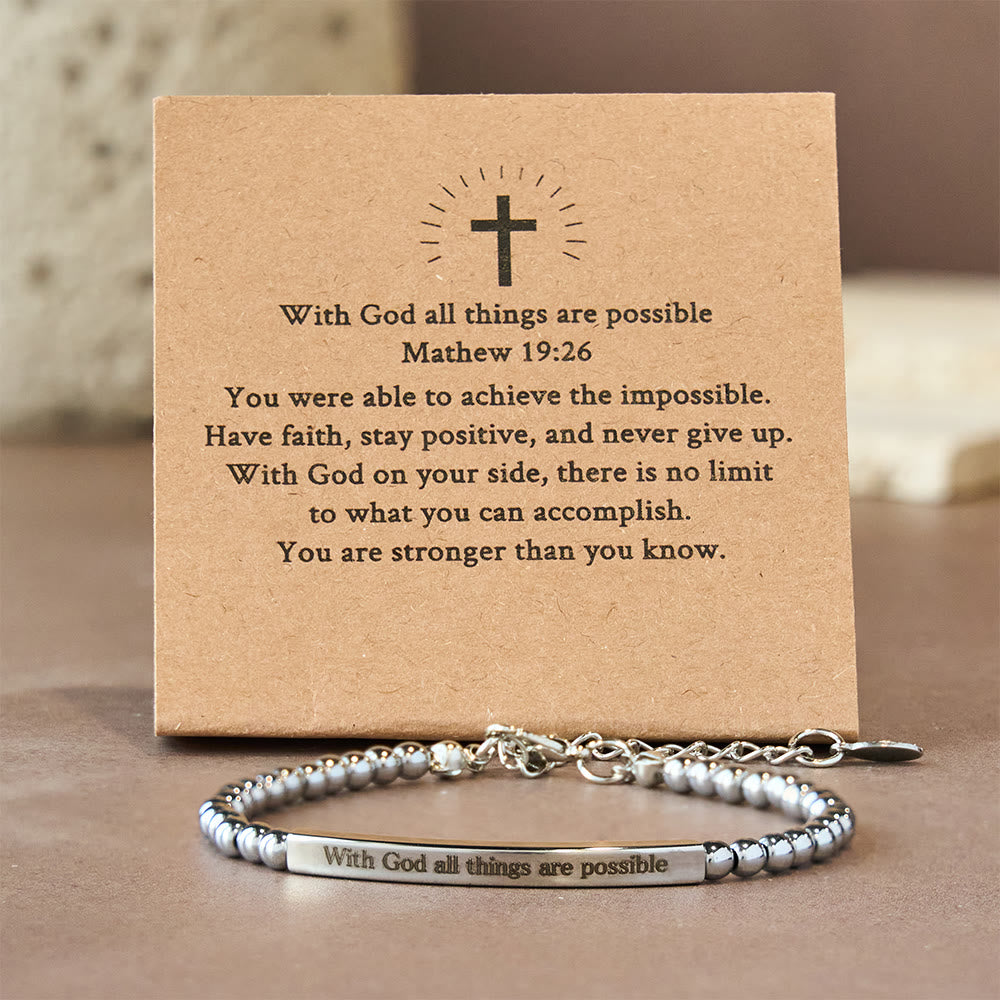 Bracelet Matthieu 19:26 & Psaume 46:5 (allemand) : un rappel discret de la présence divine