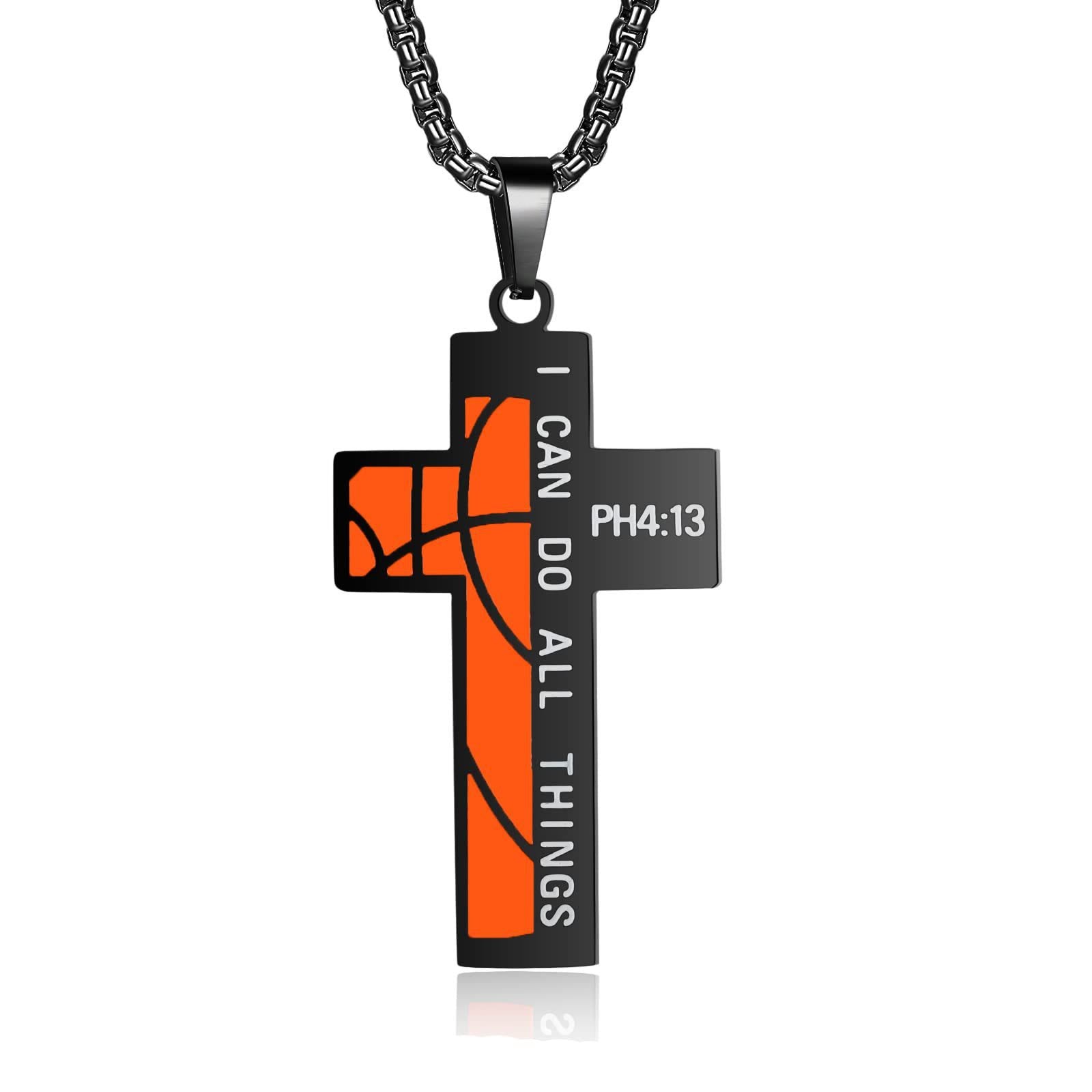 Rugby/Basketball Cross Necklace: Gentle Devotion for Sports Lovers