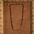 Pulsera de rosario de madera de perilla multicapa con cuentas terrosas y Nuestra Señora sagrada