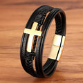 Bracelet en cuir tressé avec croix : une élégance intemporelle pour tous les jours
