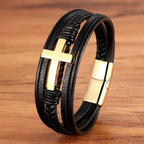 Bracelet en cuir tressé avec croix : une élégance intemporelle pour tous les jours