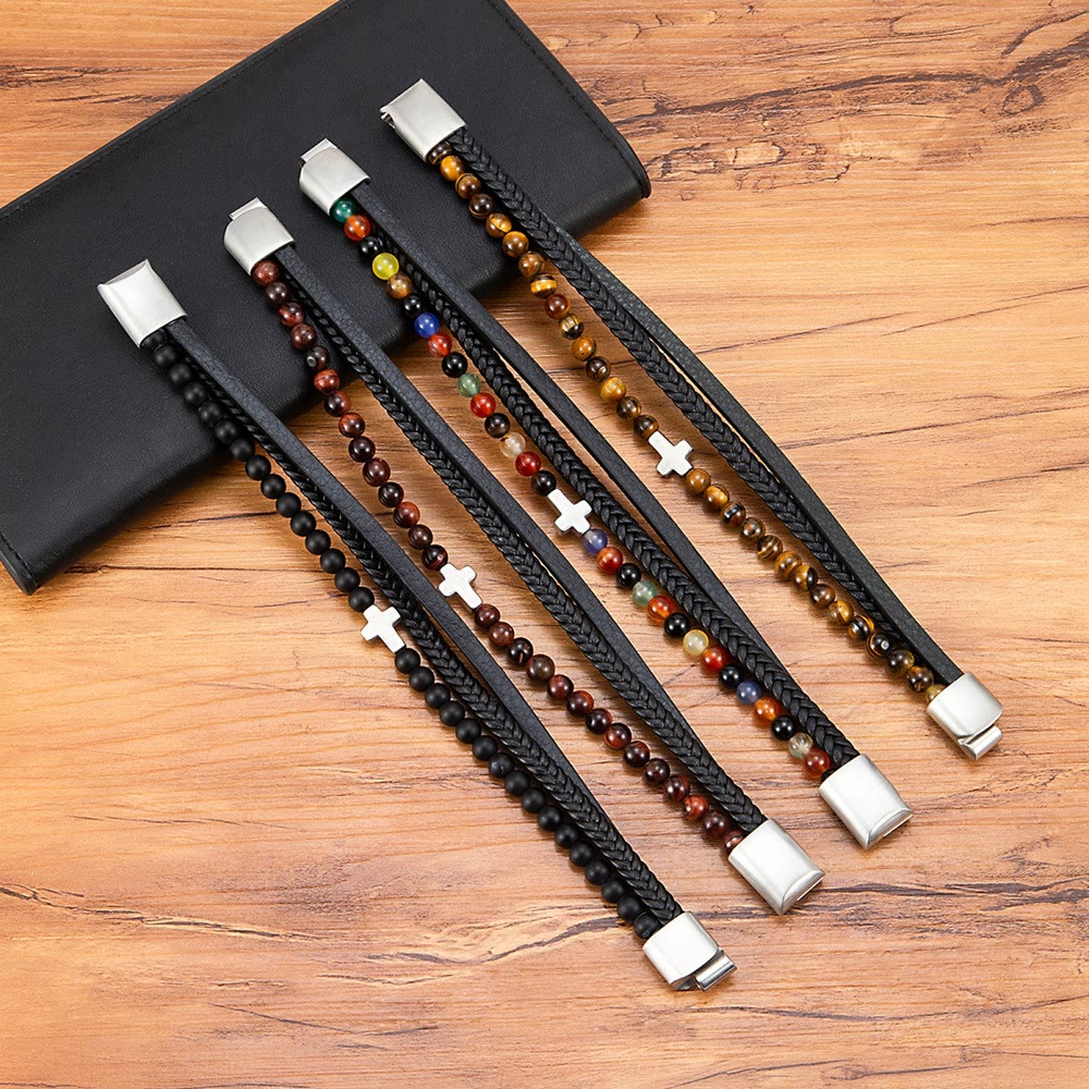 Bracelet multicouche avec perles œil-de-tigre : Dévotion discrète et texture riche