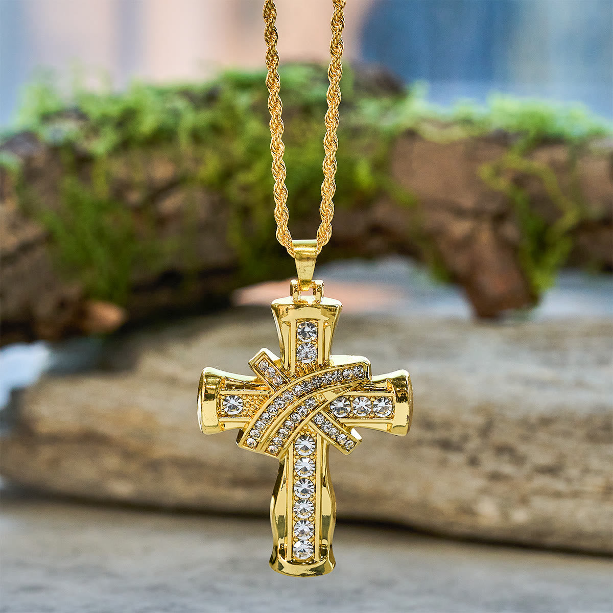 Collier croix Grace & Glory Baroque Radiance bicolore