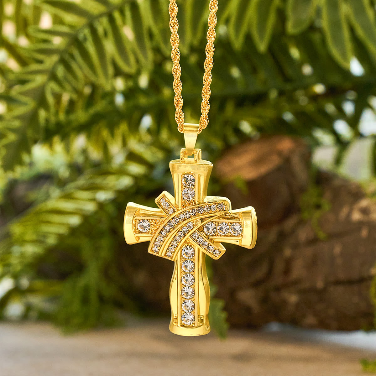 Collier croix Grace & Glory Baroque Radiance bicolore