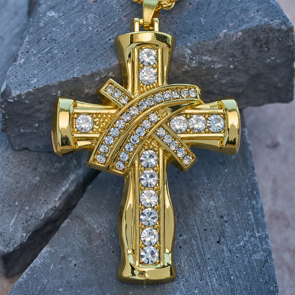 Collier croix Grace & Glory Baroque Radiance bicolore