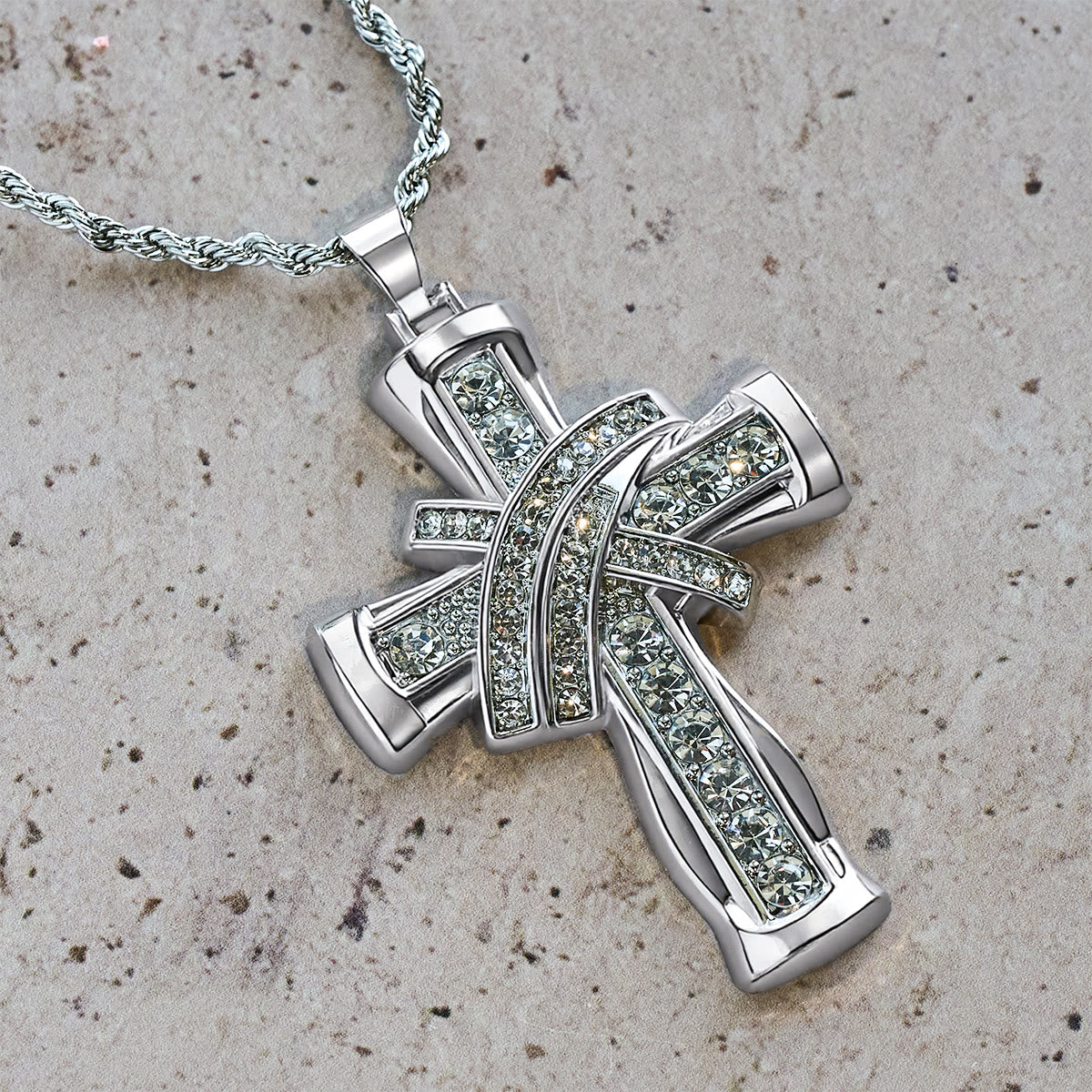 Collier croix Grace & Glory Baroque Radiance bicolore