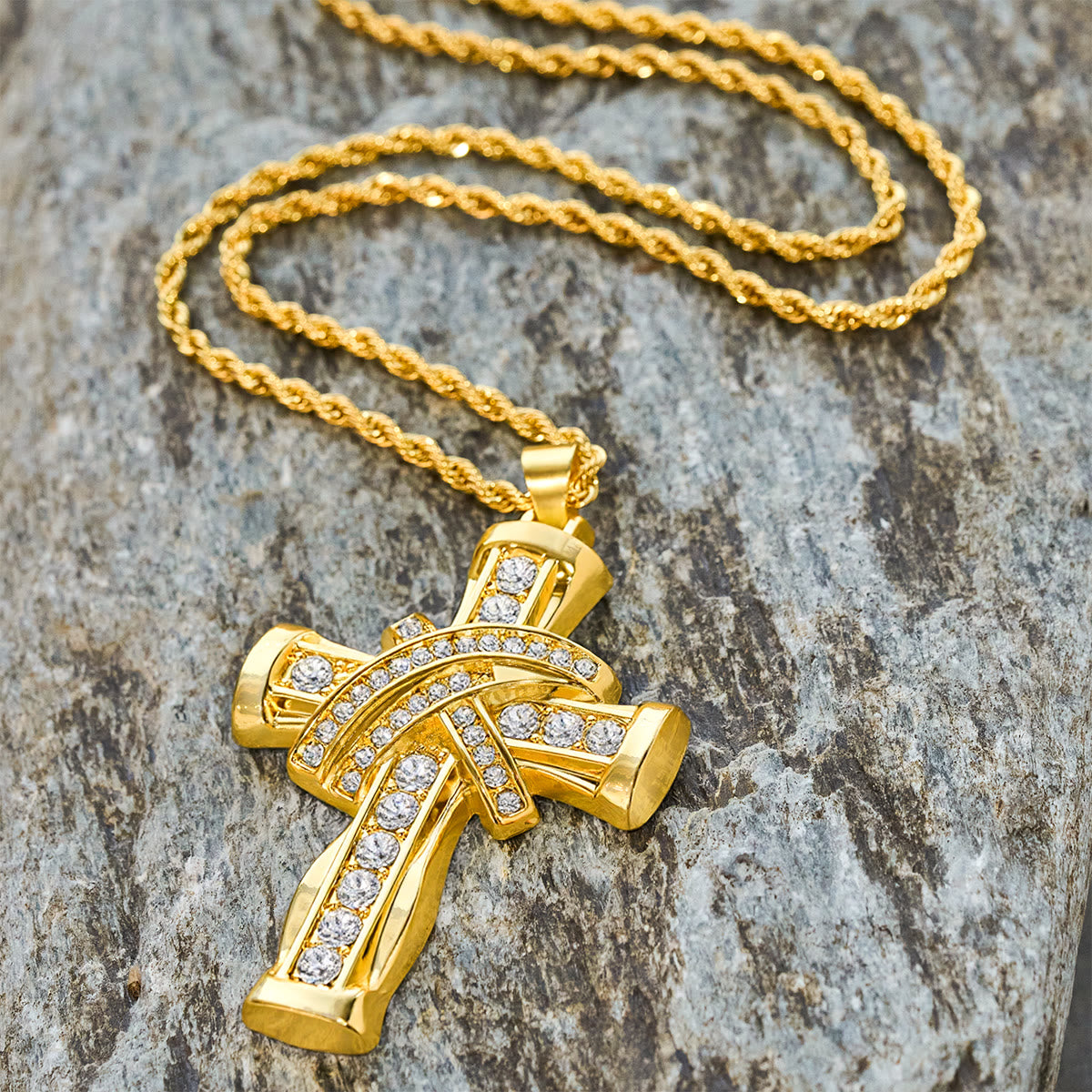 Collier croix Grace & Glory Baroque Radiance bicolore