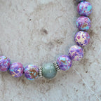 Pulsera de Ágata Púrpura Veteada: Fe Distintiva en Textura Terrosa